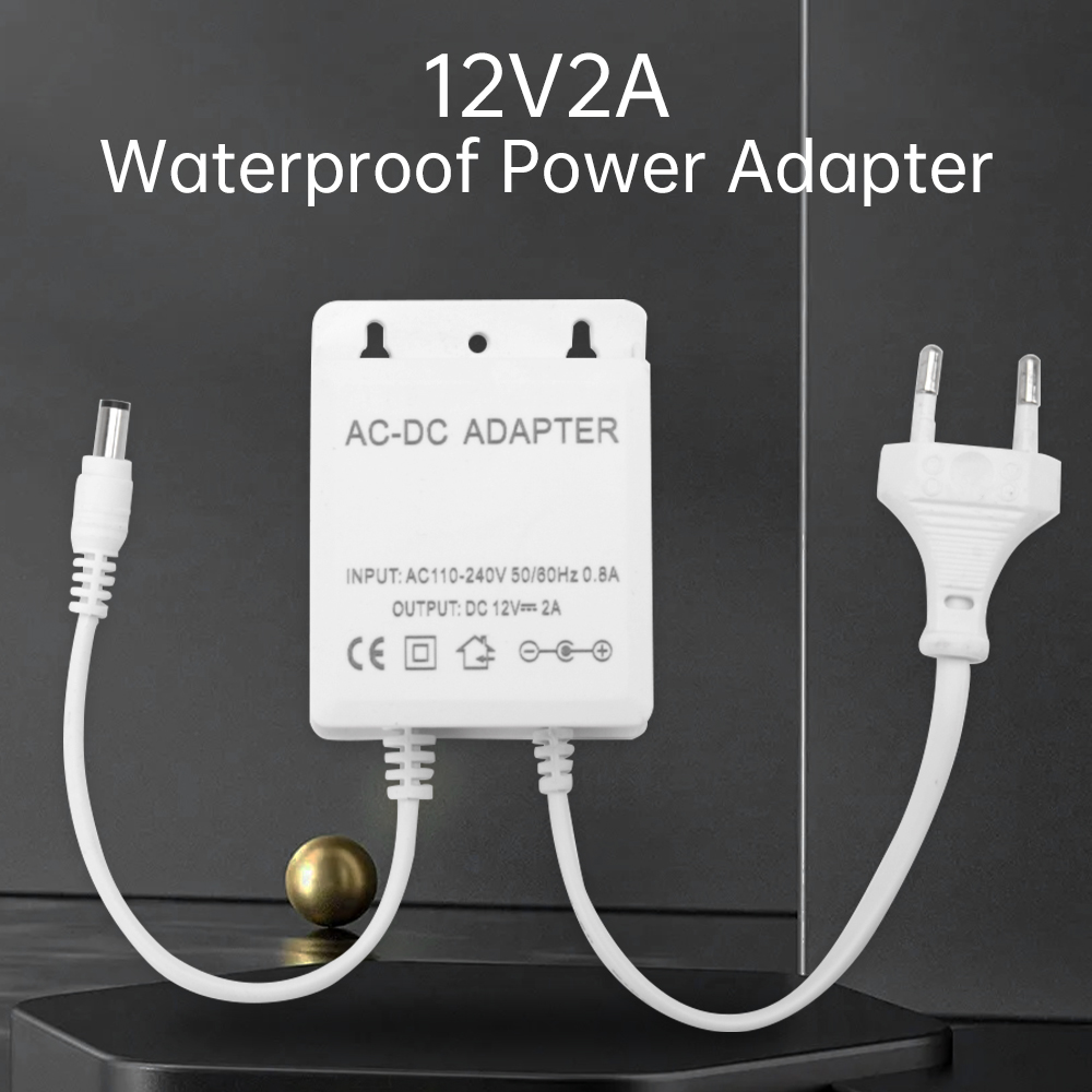 Outdoor Power Plug In - DC12V 2A Adaptor Steker UE Keamanan