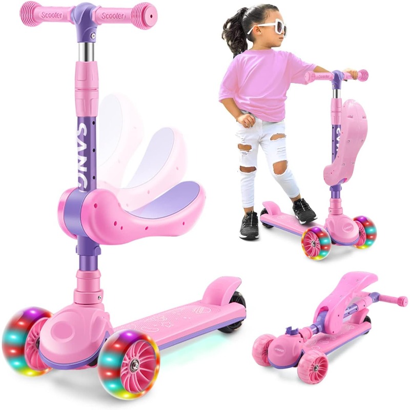 Outdoor Power Point - Skuter Tendangan Anak 2-In-1 dengan Roda