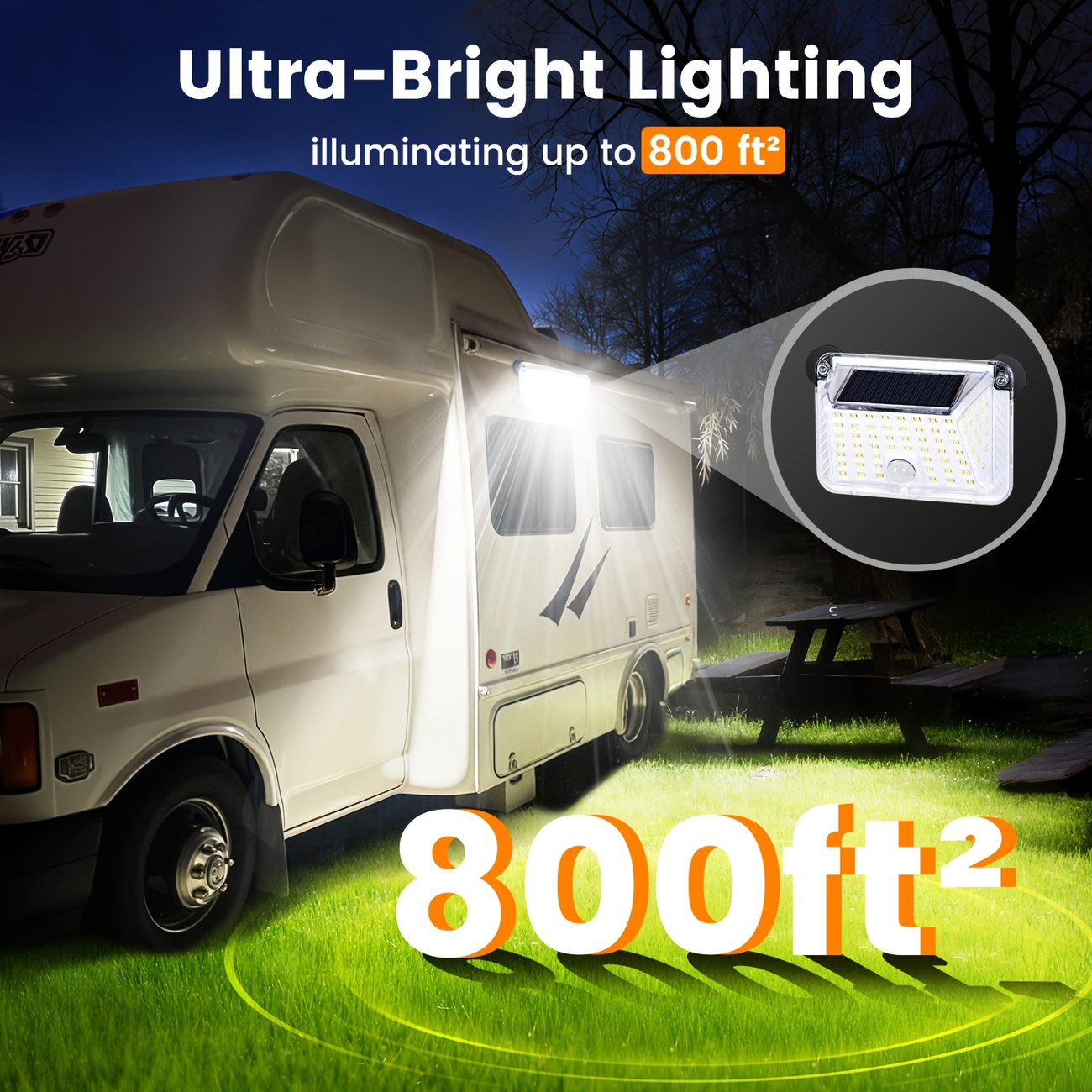 Outdoor Power G Sensor - Lampu surya magnetik untuk trailer, dengan