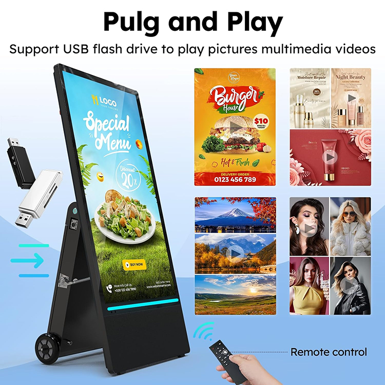 Layar Iklan Digital LCD Portab - Outdoor Power Point ulasan dan harga