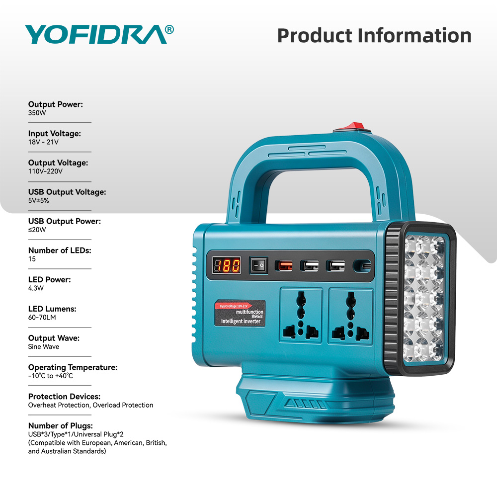 YOFIDRA 220V Inverter Daya Por - Outdoor Power Point ulasan dan harga